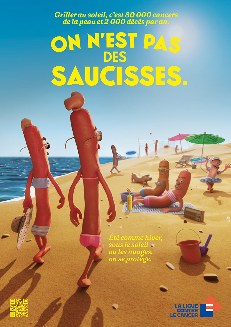 On n’est pas des saucisses — affiche plage